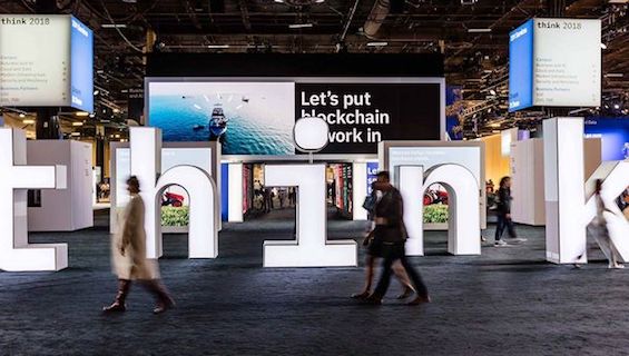 People attending the IBM Think conference